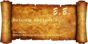Belcsug Bolivár névjegykártya